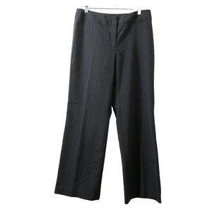 Apt 9 Womens Stretch Slacks Size 10 Maxwell Gray Striped Dress Pants Poly Blend